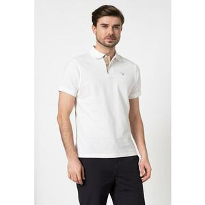 Tricou polo din pique - Alb imagine