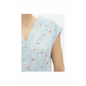 Camasa stil rochie dama 731352-00 - Bumbac - Albastru deschis - Albastru deschis imagine