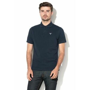 Tricou polo din material pique cu logo brodat - Bleumarin imagine