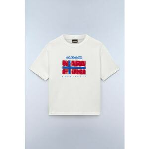 Tricou din bumbac cu deign grafic - Alb/Rosu inchis/Albastru imagine