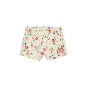 Pantaloni dama - imprimeu floral - bumbac - alb imagine
