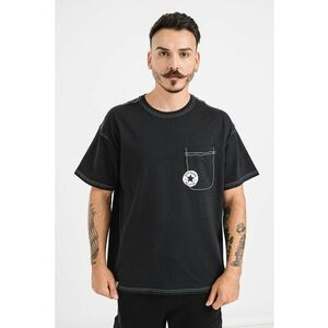 Tricou cu buzunar aplicat pe piept Sketch - Negru imagine