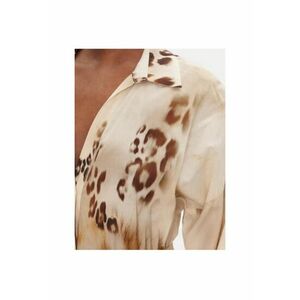 Camasa stil rochie dama 53-3392 - Bumbac - Bej - Bej imagine