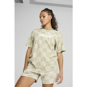 Tricou cu imprimeu logo si abstract - Bej deschis imagine