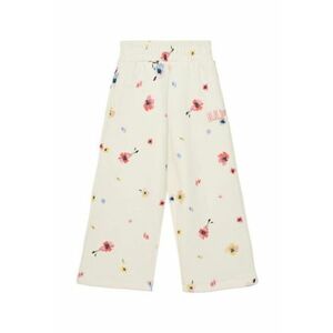 Pantaloni dama cu imprimeu floral - Ecru imagine