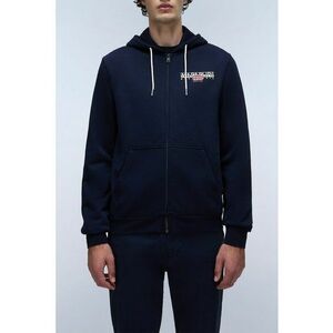 Hanorac din amestec de bumbac cu fermoar - Bleumarin imagine