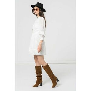 Rochie mini cu decolteu in V Susi - Alb murdar imagine