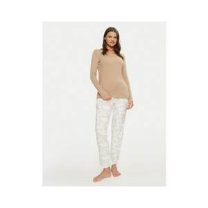 Pijama dama - 304525292 - Poliester/Bumbac - Bej imagine