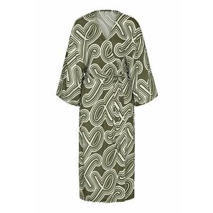 Rochie dama viscoza - verde/alb - Alb/Verde imagine