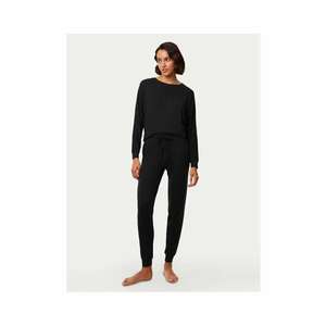Pantaloni de pijama dama - 304533686 - Viscoza/Poliester - Negru imagine