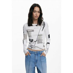 Bluza slim fit cu model - Alb/Negru/Gri inchis imagine