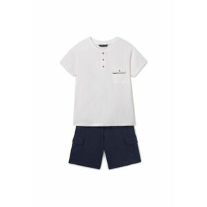 Set tricou si pantaloni scurti baieti 6676 - Bumbac - Bleumarin - Bleumarin imagine