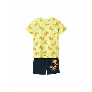 Set tricou si pantaloni scurti baieti 13241038 - Bumbac organic - Galben - Galben imagine