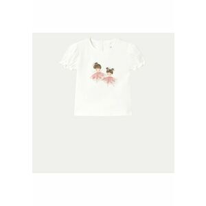 Tricou fete 1041 - Bumbac/Elastan - Ecru - Ecru imagine