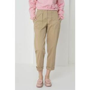 Pantaloni conici cu talie inalta - Maro camel imagine