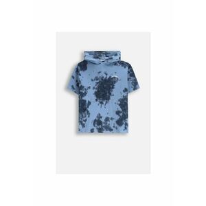 Tricou cu gluga - bumbac - pentru baieti - albastru imagine
