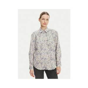Camasa dama - A7244-0051 - bumbac - model floral - alb/albastru imagine
