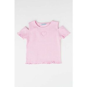 Tricou cu decupaj pe umar - Roz imagine