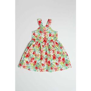 Rochie cu croiala evazata - fara maneci - Rosu/Verde deschis imagine