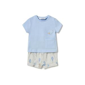 Set tricou si pantaloni scurti baieti 1202 - Bumbac - 63794 - Albastru deschis imagine