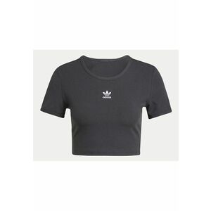 Tricou crop din bumbac cu decolteu la baza gatului imagine