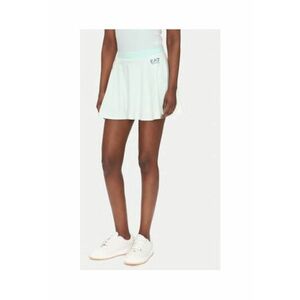 Fusta Emporio Armani albastru pal/alb - 85% poliester - 15% elastan - cu stea - imagine