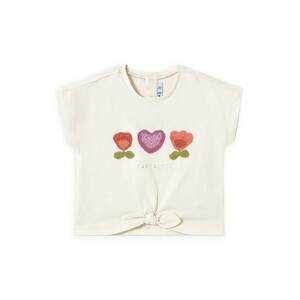Tricou fete 1046 - Bumbac/Elastan - 4 ani - Bej imagine