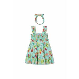 Rochie de vara fete 3939 - Bumbac - Verde - Verde imagine