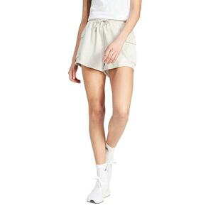 Pantaloni scurti cargo din amestec de bumbac cu snur - Alb murdar imagine