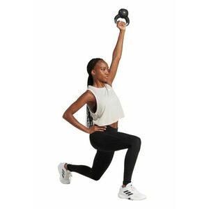 Top crop cu croiala lejera - pentru fitness - Alb optic/Alb murdar imagine