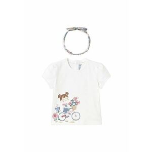 Tricou fete 1044 - Bumbac/Elastan - 4 ani - Alb imagine