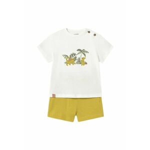 Set tricou si pantaloni scurti baieti 1653 58 - Bumbac - 4 ani - Galben imagine