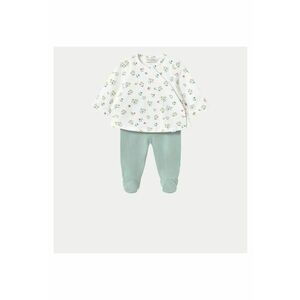 Compleu pentru copii - 1588 12 JADE - bumbac/elastan - verde/alb imagine