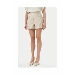 Pantaloni scurti dama - piele ecologica - bej - Bej imagine