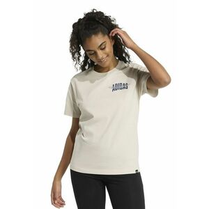 Tricou din bumbac cu imprimeu logo pe piept - Bej/Bleumarin imagine