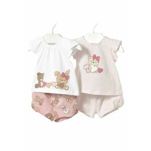 Compleu copii - 1671 53 - bumbac/elastan - alb/roz imagine