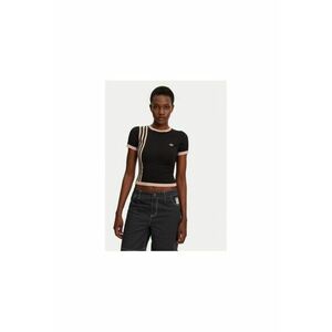 Tricou crop cu model in dungi imagine