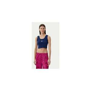 Crop top cu decolteu rotund si detaliu logo imagine