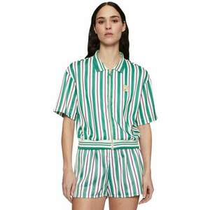 Tricou polo dama Lassance verde-crem - material uscare rapida - guler cu nervuri imagine