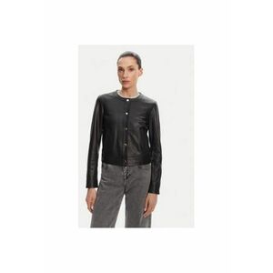 Geaca din piele dama MARION - Piele naturala - Negru - Negru imagine