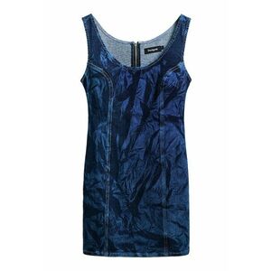 Rochie - 25SWVD01 5008 - bumbac/poliester/elastan - albastru - imagine