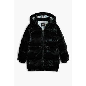 Jacheta lunga cu vatelina si gluga - Negru imagine