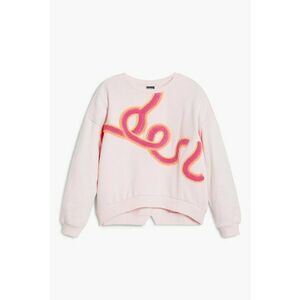 Bluza asimetrica de trening cu aplicatie pufoasa - Roz pal imagine