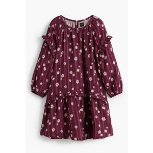 Rochie de bumbac cu model floral - Violet tyrian imagine