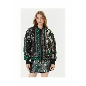 Geaca bomber printata cu maneci cazute - imagine