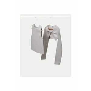 Bluza fete 6150 - Bumbac/Elastan - Gri - Gri imagine