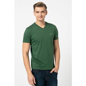 Tricou din bumbac cu decolteu in V - Verde aquamarin imagine