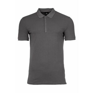 Tricou polo slim fit din amestec de bumbac - Gri antracit imagine