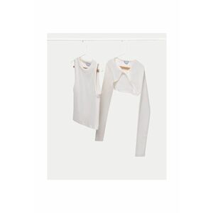 Bluza fete 6150 - Bumbac/Elastan - Ecru - Ecru imagine