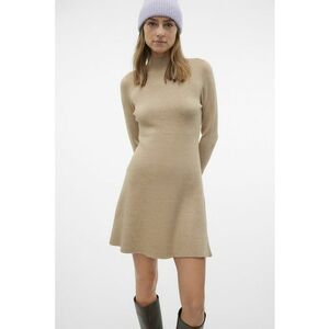 Rochie scurta cu maneci lungi - Bej imagine